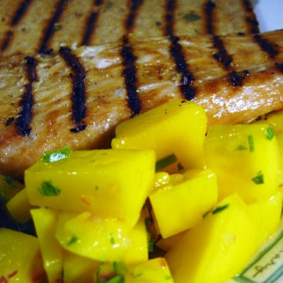 Teriyaki Mahi Mahi with Mango Salsa #SundaySupper