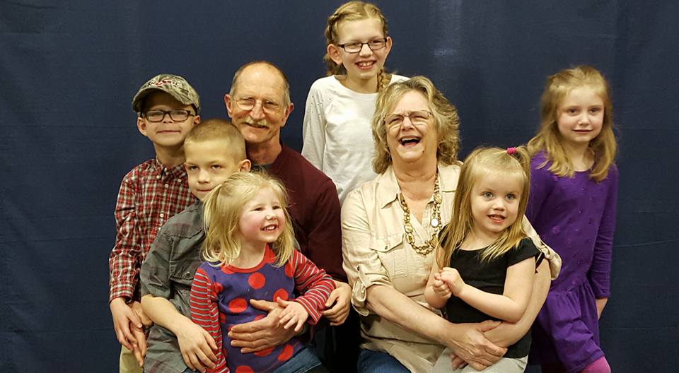 My  mom and dad and their grandkids