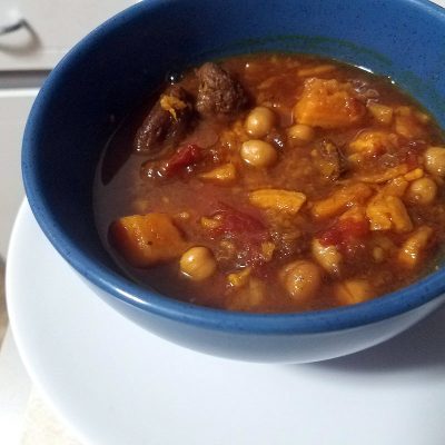 Moroccan Beef, Chickpea & Sweet Potato Stew {Instapot Option}