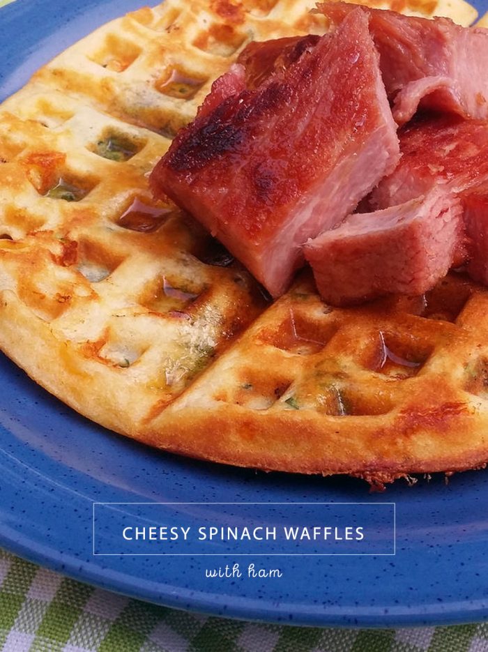 Cheesy Spinach Waffles with Ham #SundaySupper - Wholistic Woman